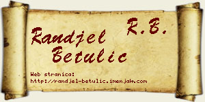 Ranđel Betulić vizit kartica